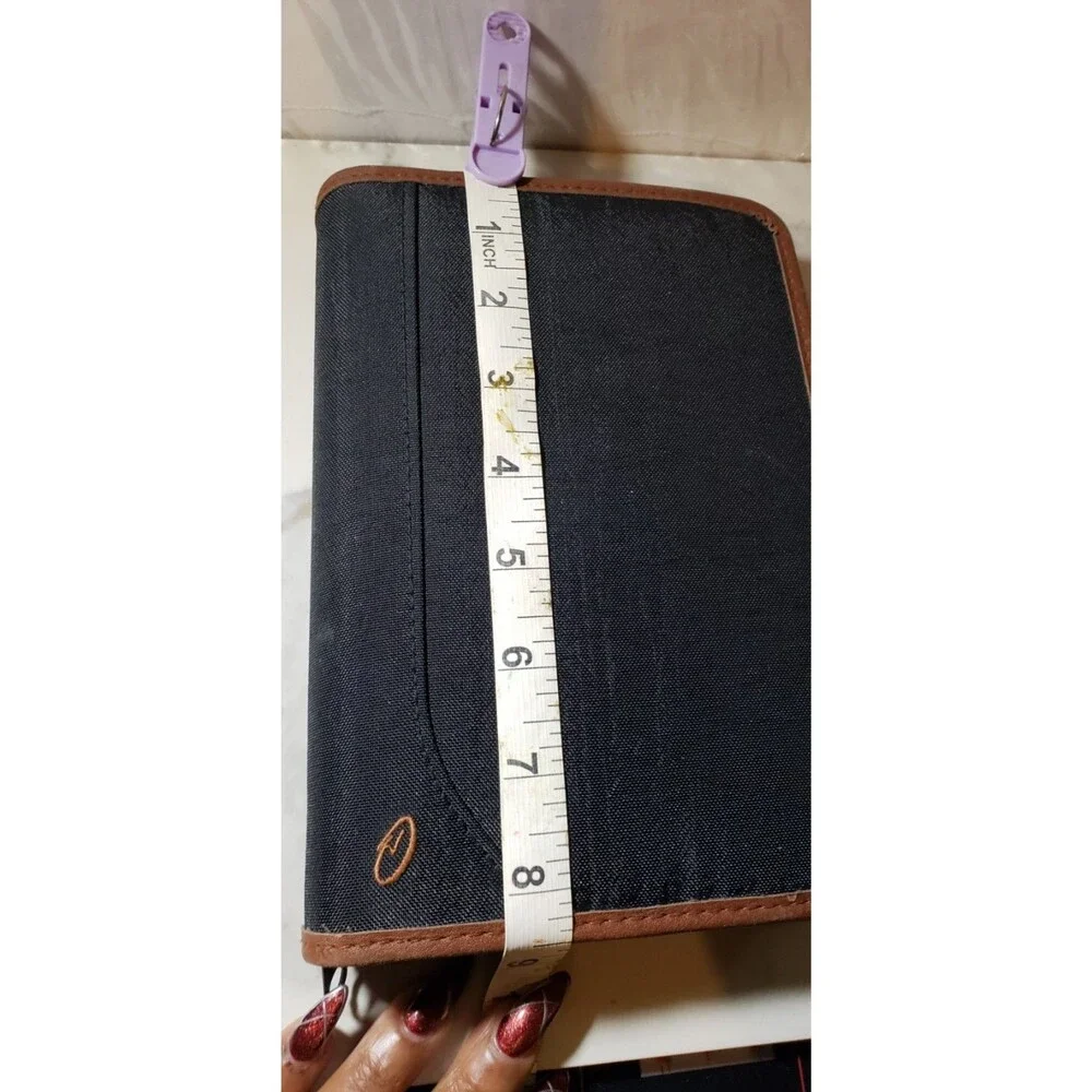 Vintage At A Glance  Black Cloth  Zip Closure Planner Binder 8.5”x6”